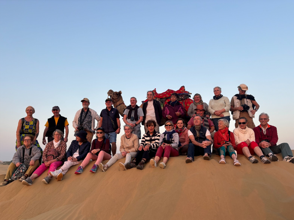 Palace on wheels guest at Lohagarh Desert Resort